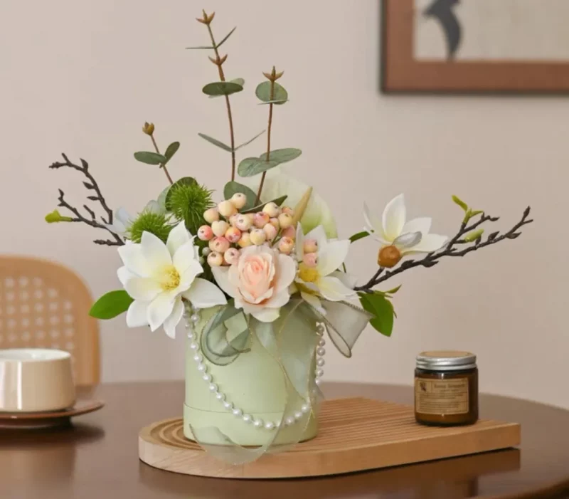 Panier “Éveil Printanier” – Magnolias et roses