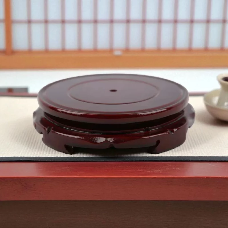 Socle en bois laqué -Diamètre 12 cm