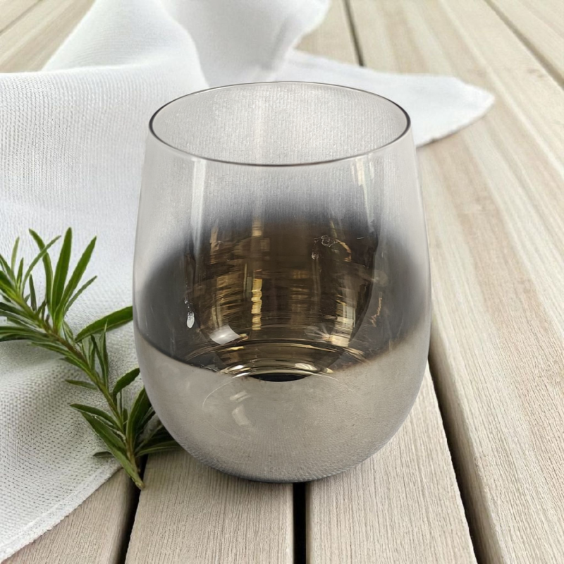 Vase en verre fumé gris