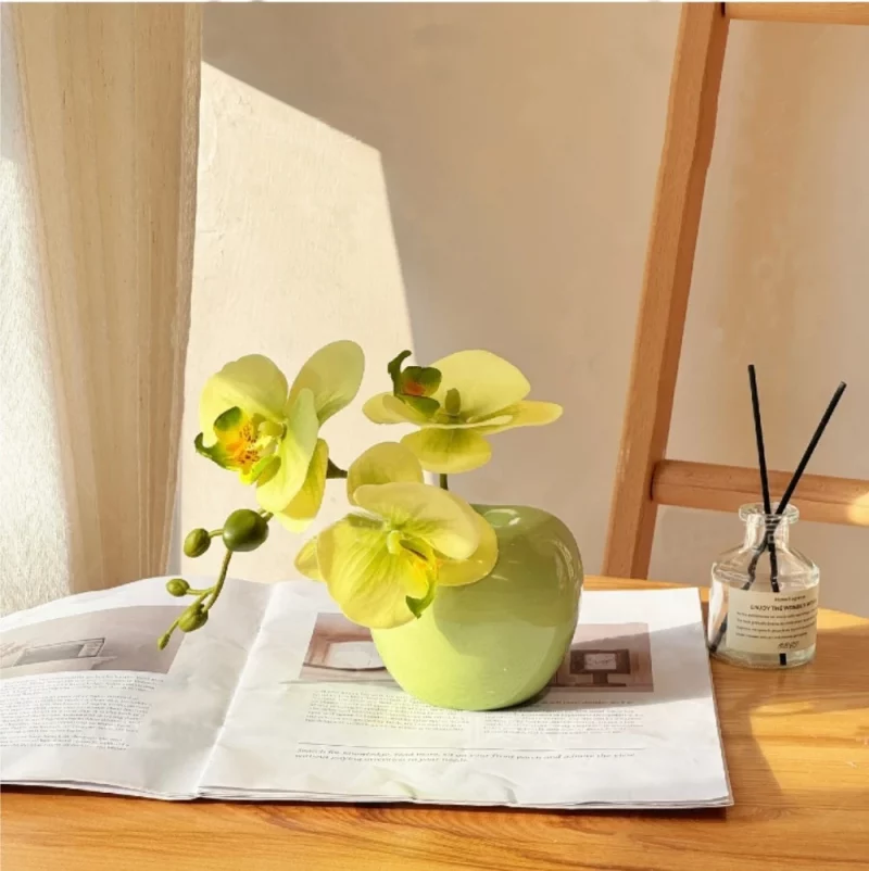 Orchidées “Papillon Tactiles” – Édition “Vase Pomme Verte”